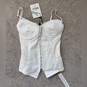 NEW Reformation white Italiana corset top size 2